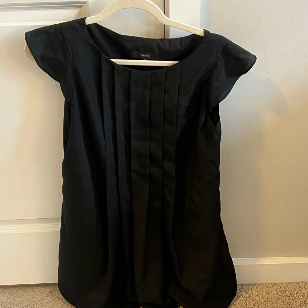 Merona Black Pleated Women's Blouse